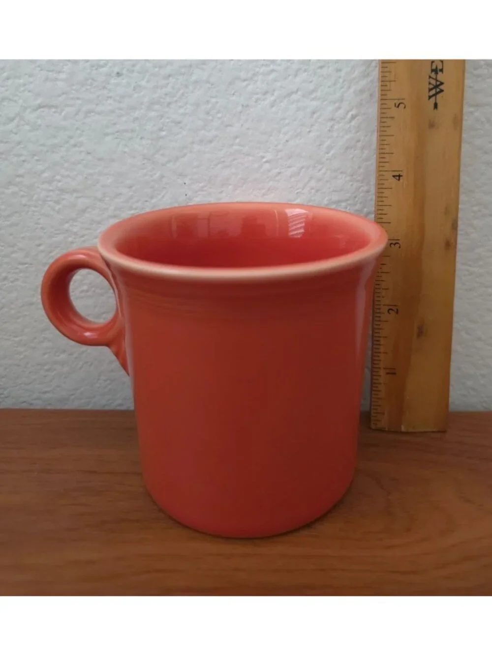 Set Of 2 FIESTA Persimmon Orange Ceramic Ring Handle 10.25 oz Coffee Mugs - USA